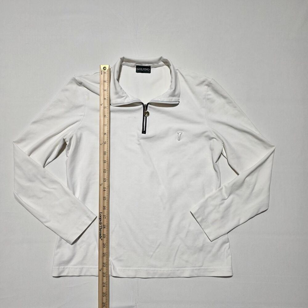 Golfino white quarter zip golf polo shirt women's size 12 - Picture 3 of 8